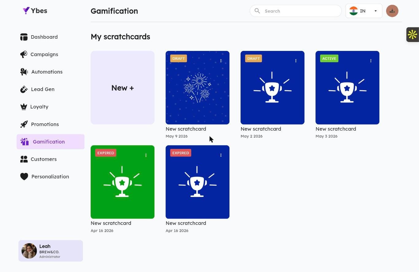 winbak Gamification — scratchcard campaigns with custom rewards