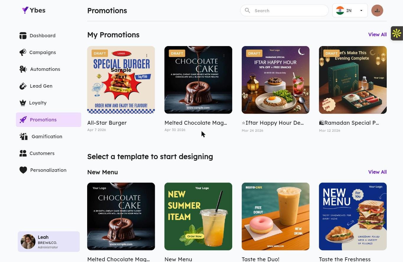 winbak Promotions — pre-designed campaign templates for new menus, festivals, and offers